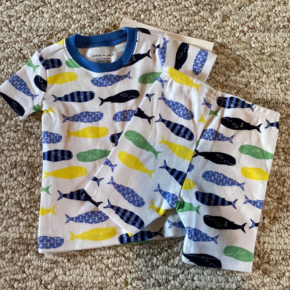 NWT Janie and Jack Whale Jammies